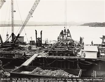 (PANAMA CANAL CONSTRUCTION) A small archive of approximately 60 photographs documenting operations at the Panama Canal.